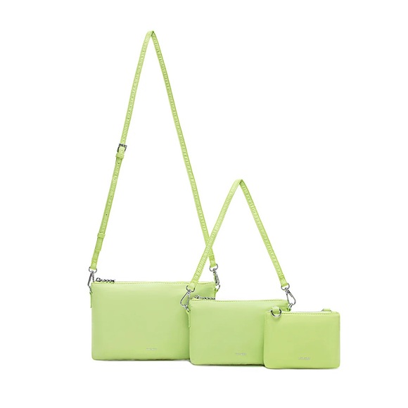 Pixie Mood DREA POUCHES PURSE SET in Lime Nylon - Picture 4 of 10